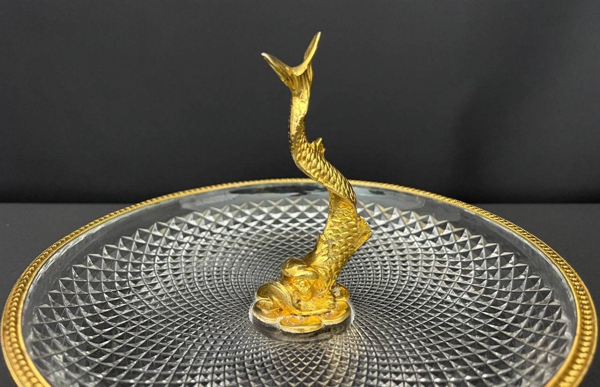 Cut Crystal And Gilt Bronze Centerpiece, Empire Style, Belle époque -photo-2