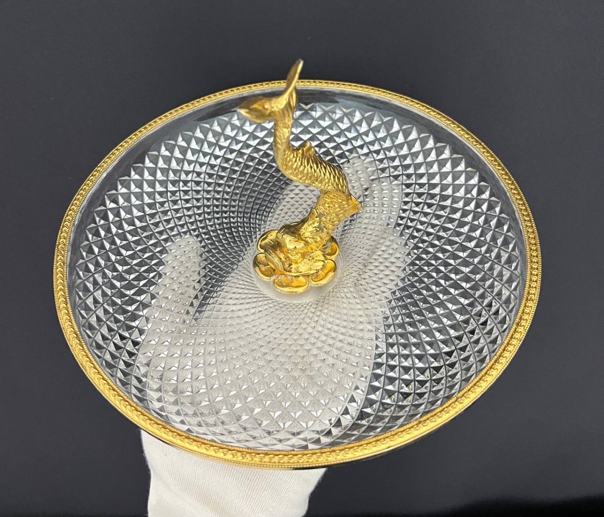 Cut Crystal And Gilt Bronze Centerpiece, Empire Style, Belle époque -photo-6