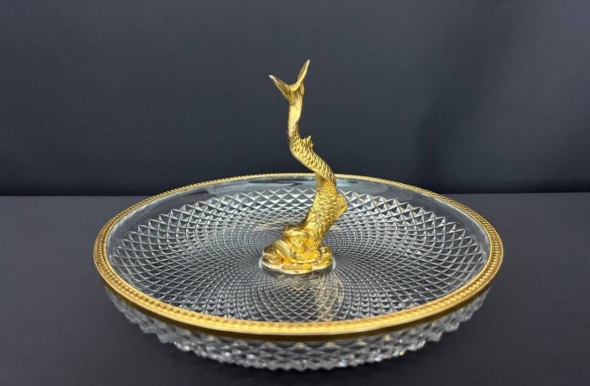 Cut Crystal And Gilt Bronze Centerpiece, Empire Style, Belle époque 