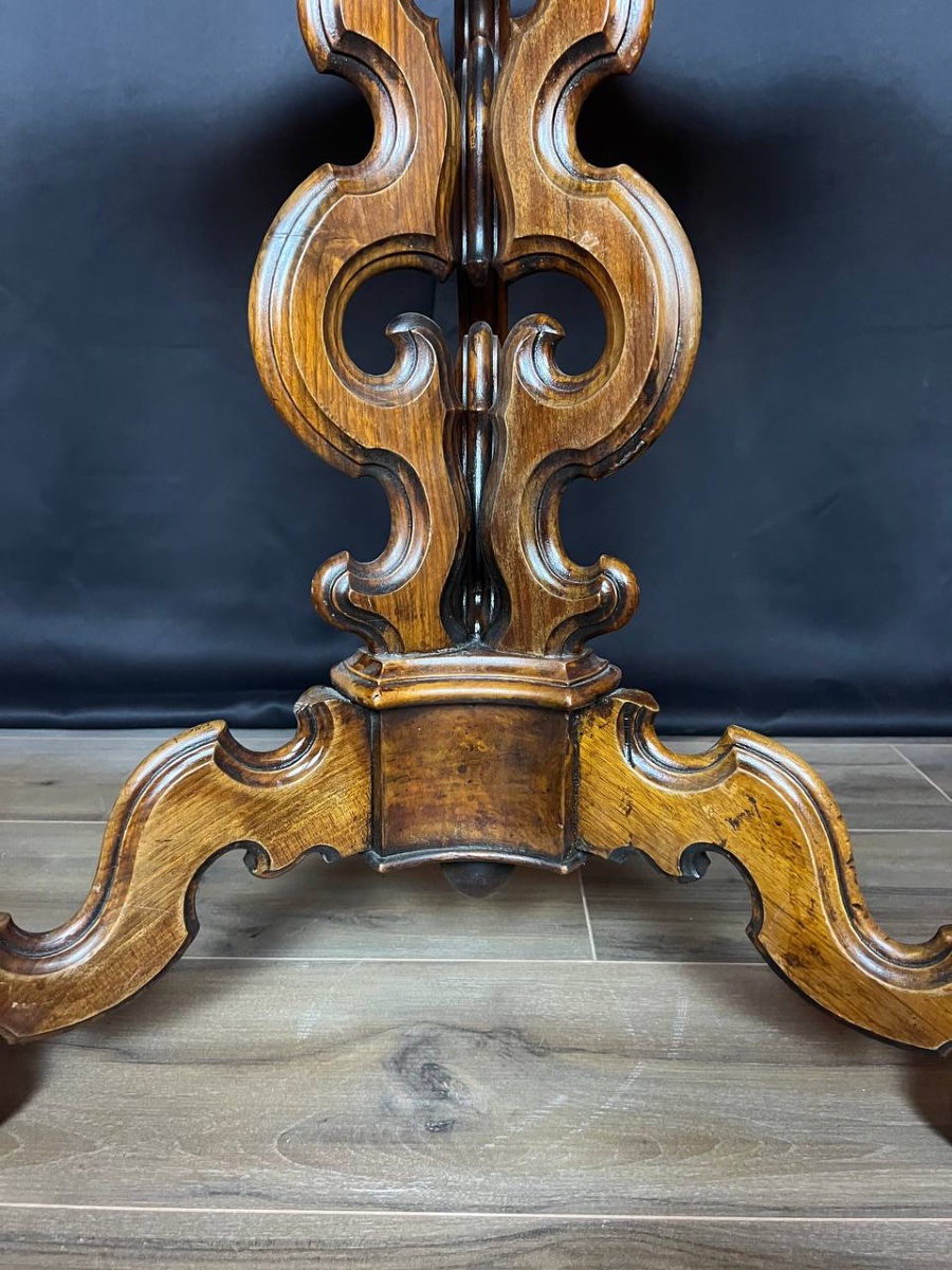 Antique Burr Walnut Side Table, 19th Century-photo-1