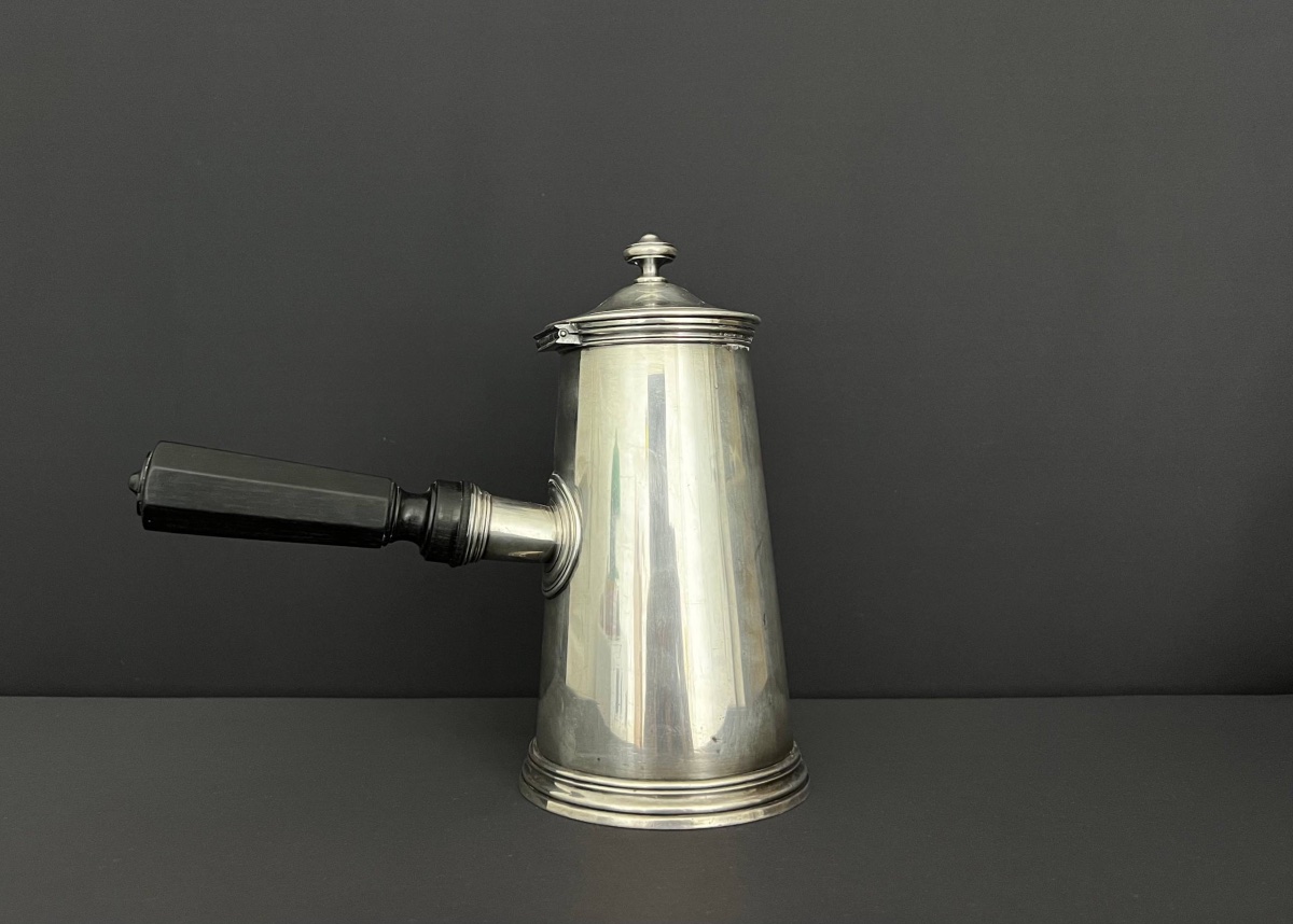 Silver-plated Chocolate Pot, Christofle, France, Early 20th Century-photo-4