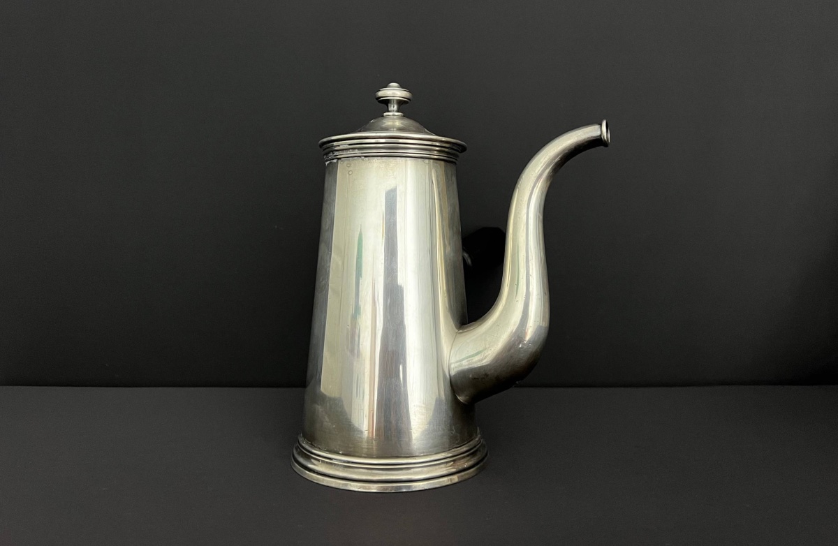 Silver-plated Chocolate Pot, Christofle, France, Early 20th Century-photo-1