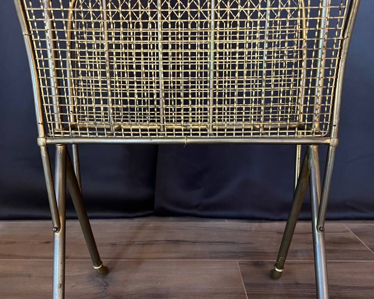 Brass Magazine Rack, In The Style Of Maison Jansen-photo-8