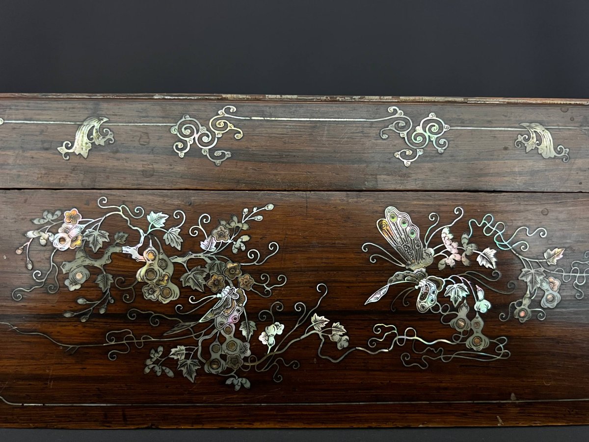 Large Wooden Box Inlaid With Mother-of-pearl, Indochina (china – Vietnam), Late 19th – Early 20th Century-photo-2