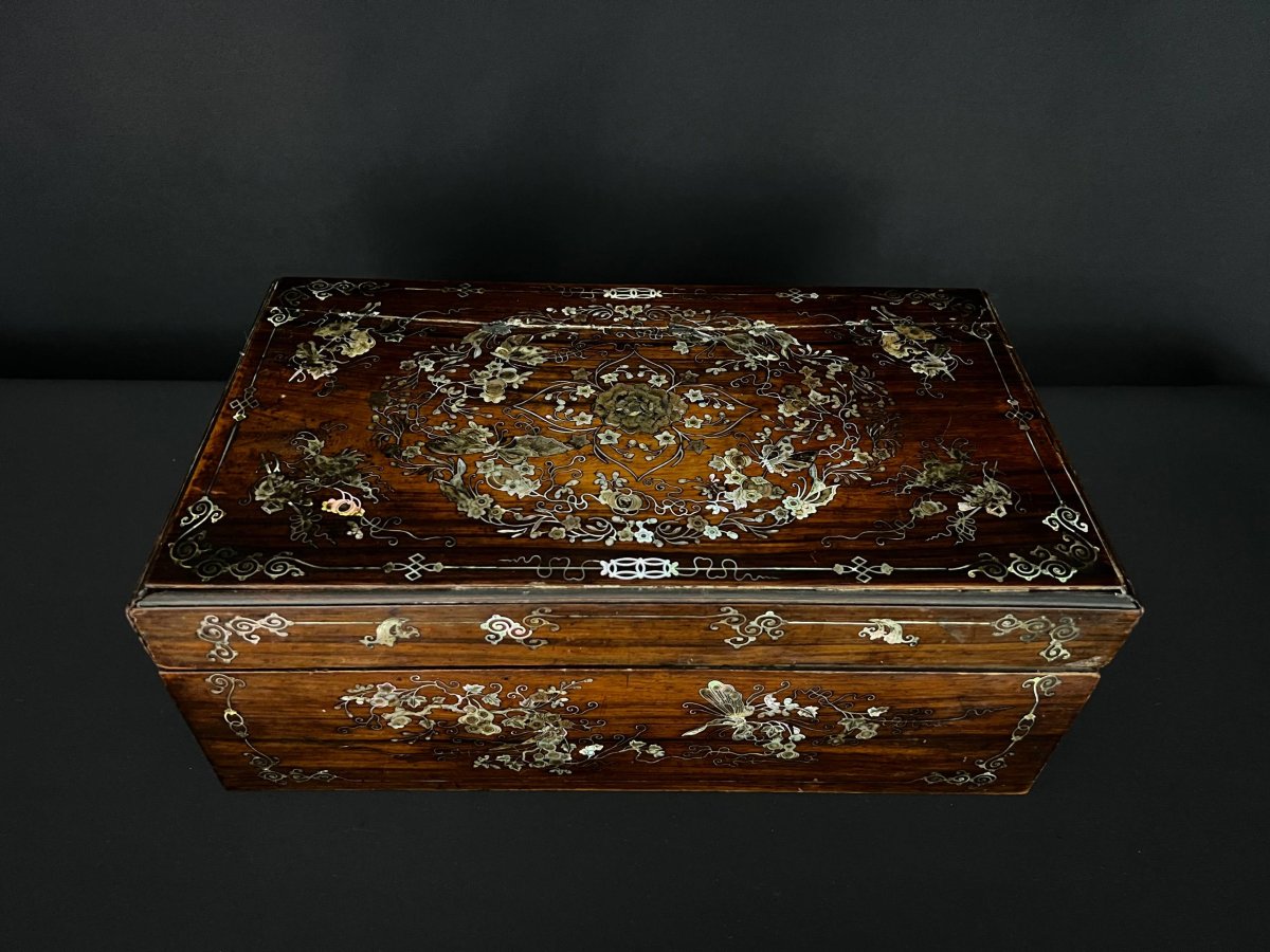 Large Wooden Box Inlaid With Mother-of-pearl, Indochina (china – Vietnam), Late 19th – Early 20th Century-photo-8
