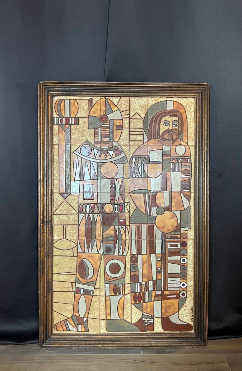 Large Wall Panel In Glazed Ceramic Tiles By Roland Zobel For “les Cyclades”