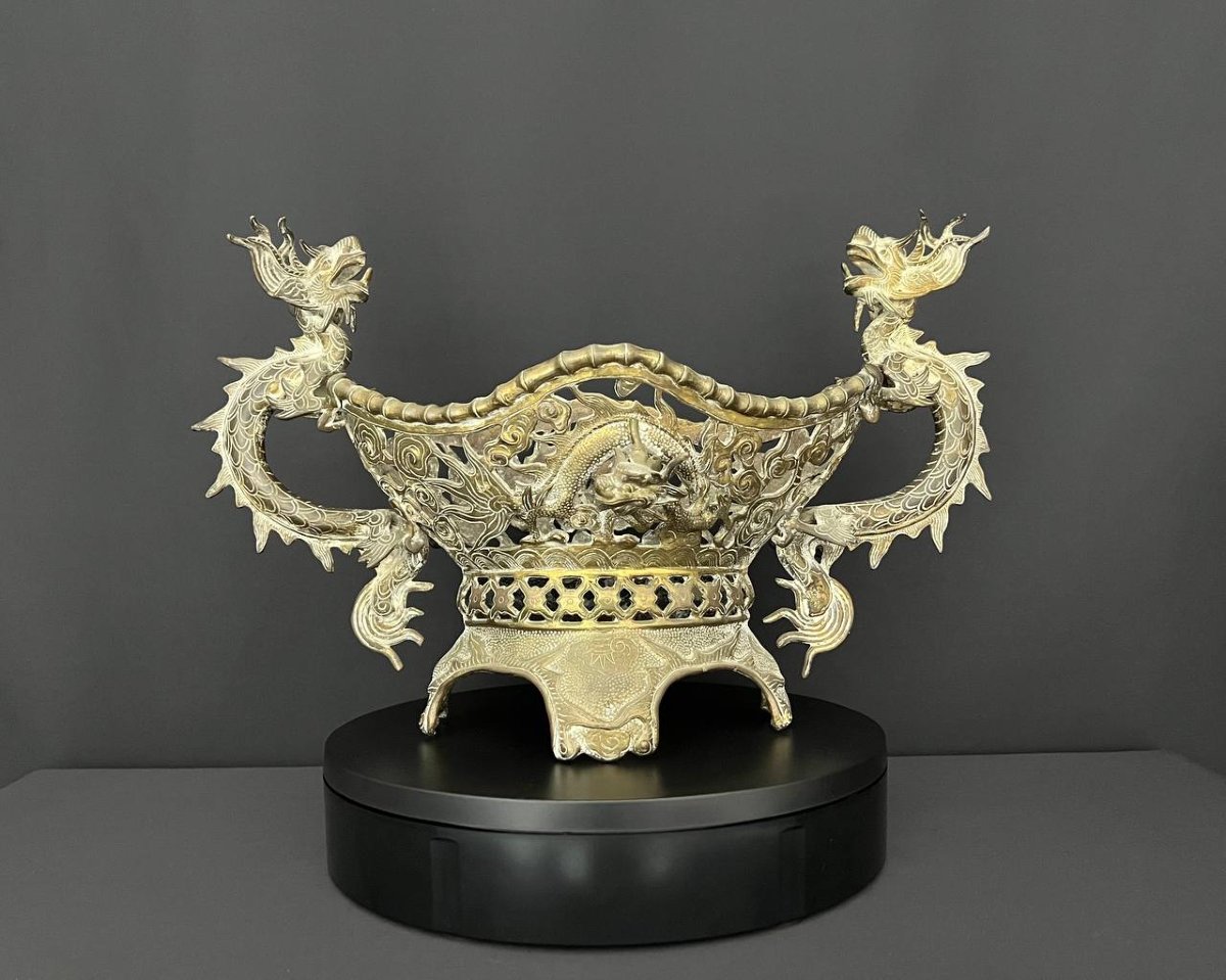 Coupe ajourée en bronze, Indochine, fin XIXe – début XXe siècle-photo-2