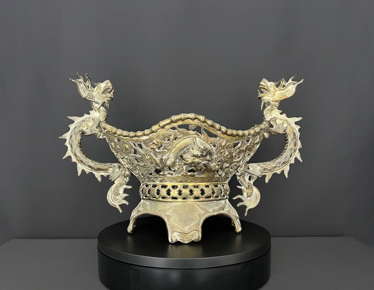 Coupe ajourée en bronze, Indochine, fin XIXe – début XXe siècle