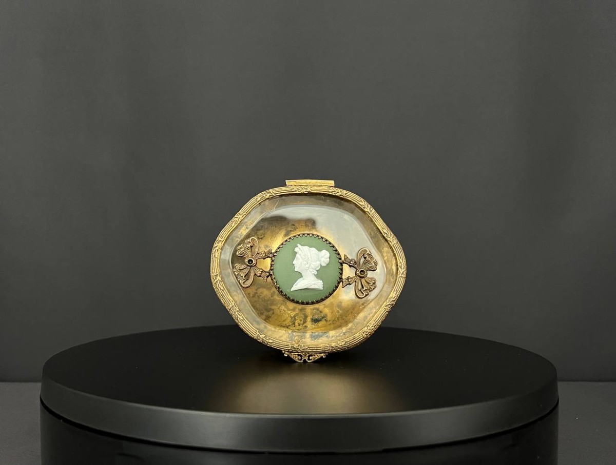 Gilt Bronze And Cameo Glass Box, France, 19th Century