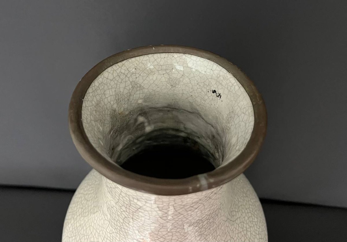 Cracked Ceramic Vase With Relief Decoration, China-photo-6