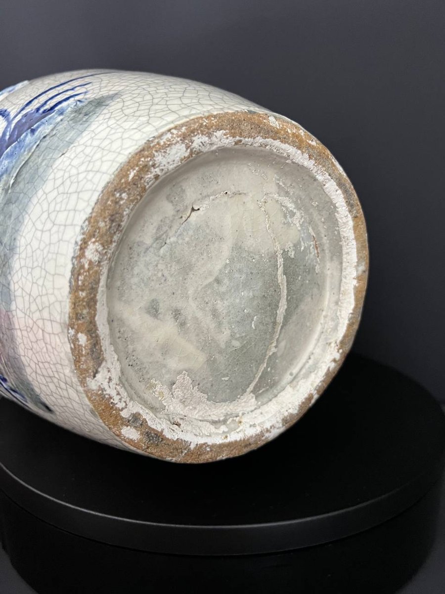 Cracked Ceramic Vase With Relief Decoration, China-photo-8