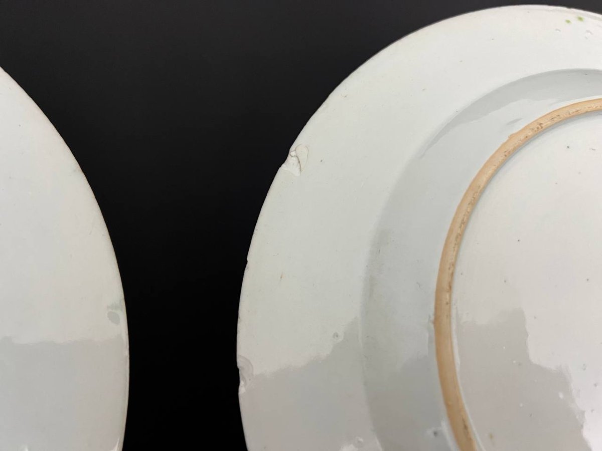 Pair Of Chinese Porcelain Plates, Famille Rose, Late 18th – Early 19th Century-photo-5