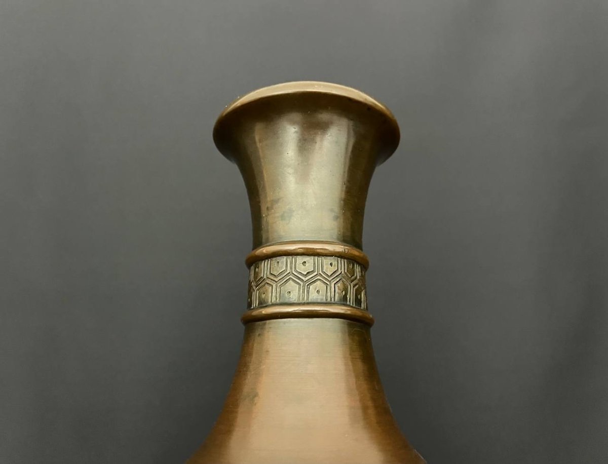 Grande vase en bronze décoré de motifs archaïsants, Chine-photo-6