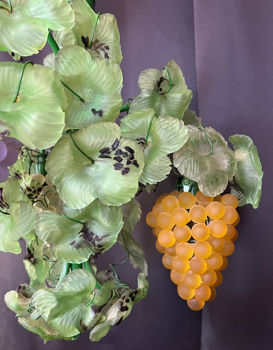Lustre italien en verre de Murano, grappes de raisin-photo-4