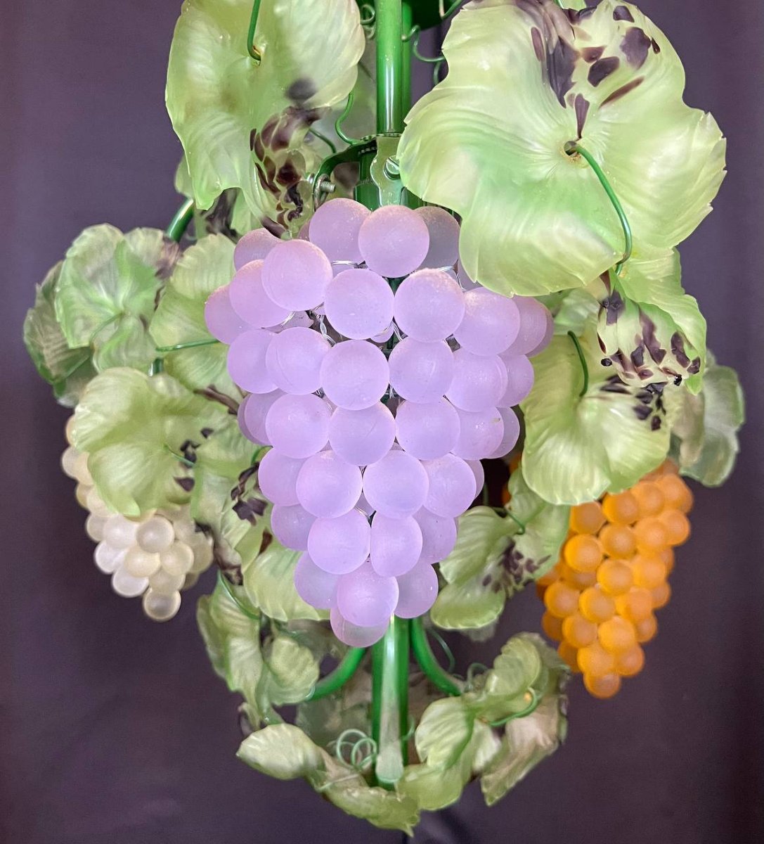 Lustre italien en verre de Murano, grappes de raisin-photo-4