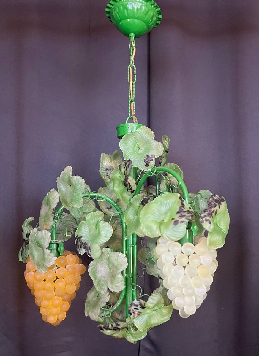 Lustre italien en verre de Murano, grappes de raisin-photo-5