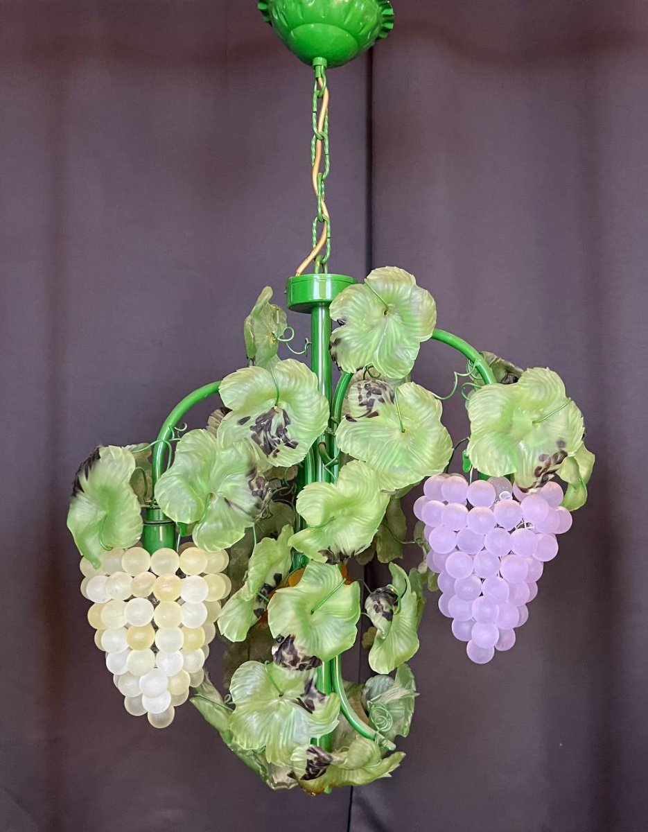 Lustre italien en verre de Murano, grappes de raisin-photo-8