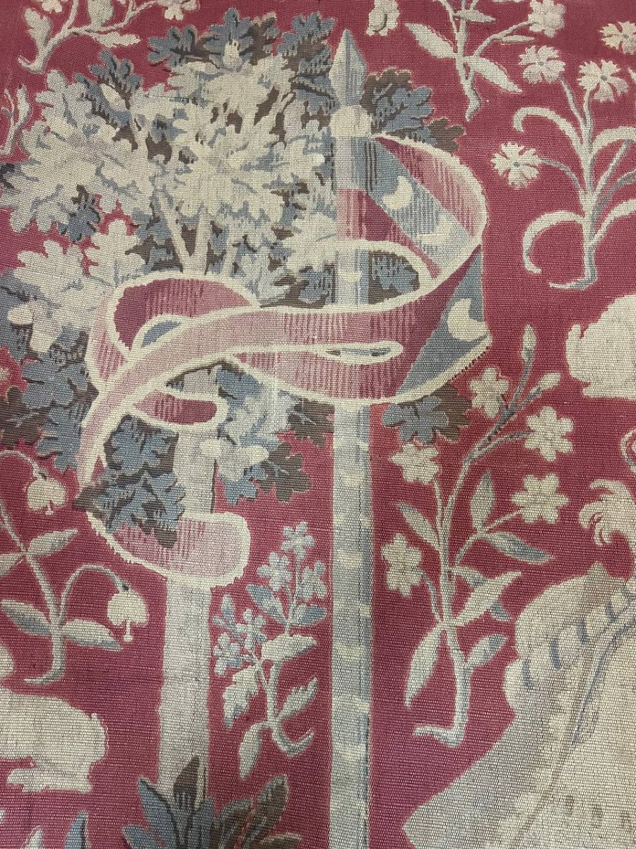 Large Tapestry “the Lady And The Unicorn” – Musical Scene With A Portable Organ-photo-7