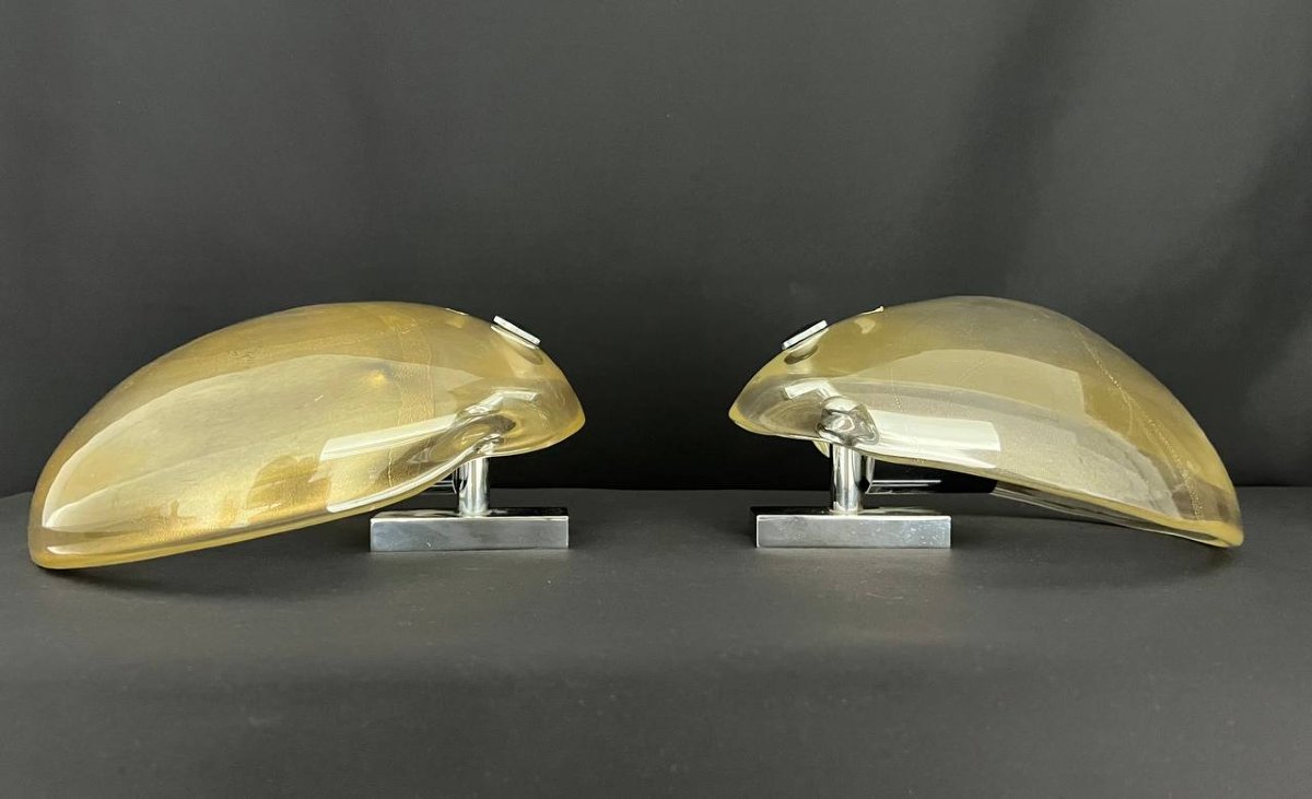 Pair Of Designer Murano Glass Wall Lights – Studio Caprotti-photo-2