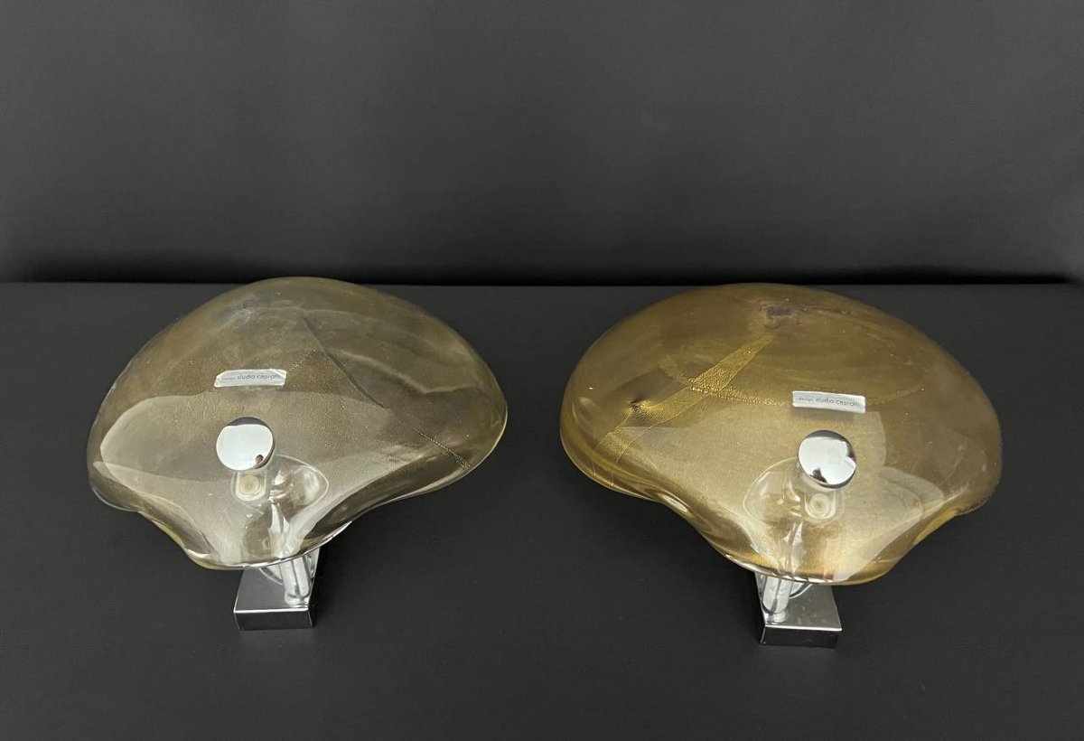 Pair Of Designer Murano Glass Wall Lights – Studio Caprotti-photo-4