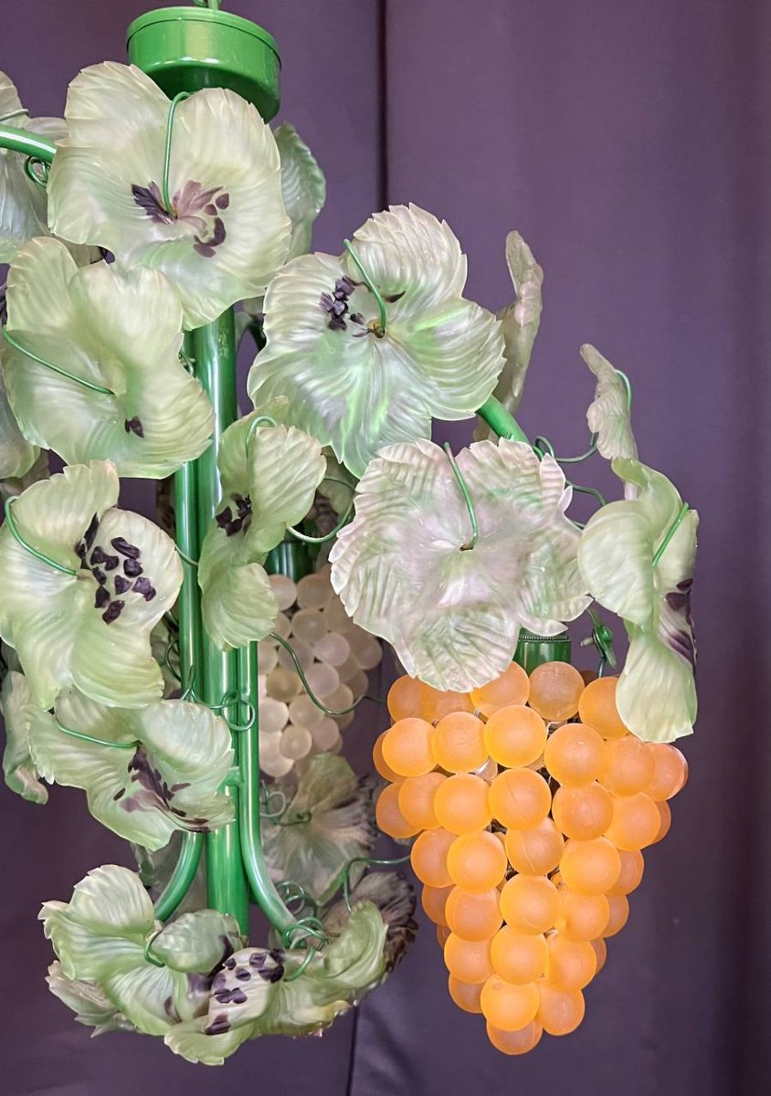 Lustre italien en verre de Murano, grappes de raisin-photo-5