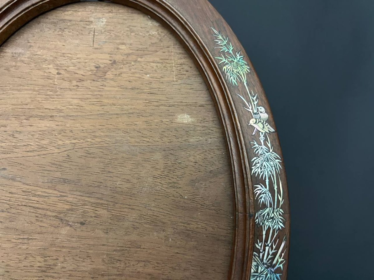 Pair Of Oval Wooden Frames With Mother-of-pearl Inlays, Vietnam, Late 19th – Early 20th Century-photo-7