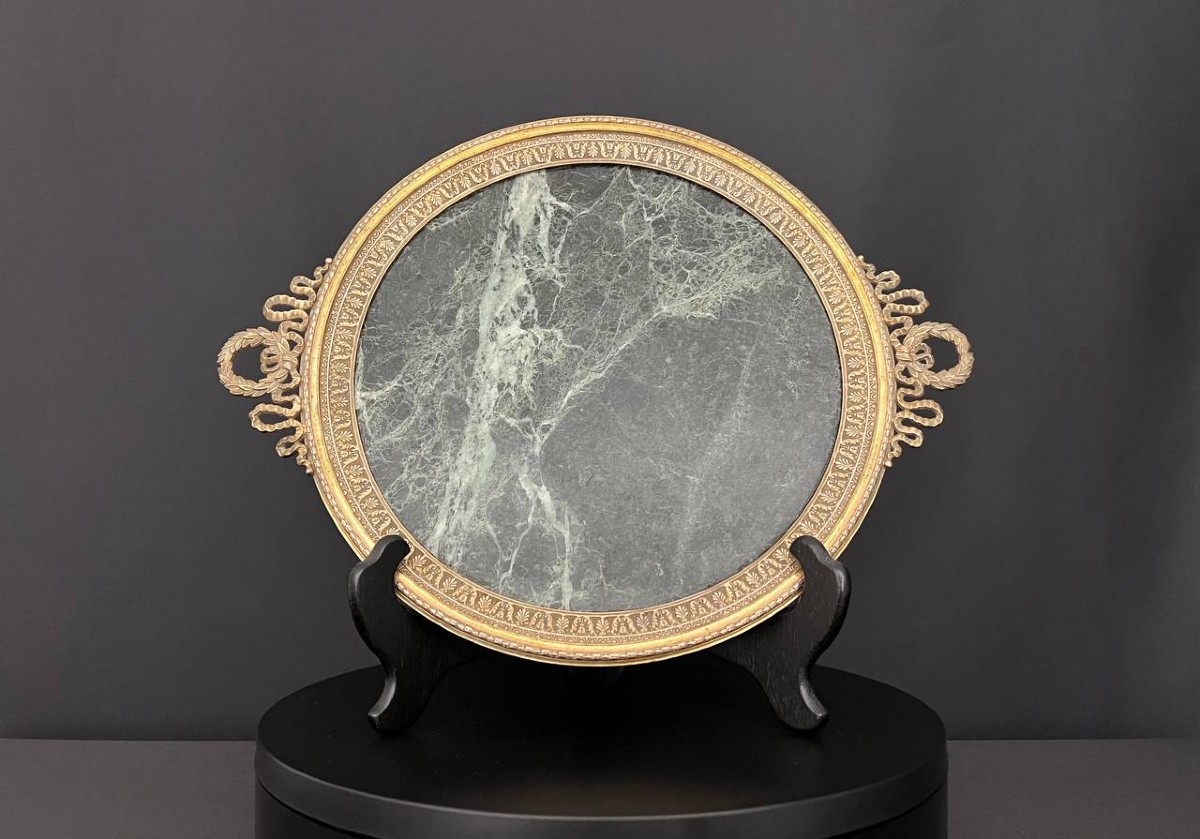 Patinated Bronze And Green Marble Top, Louis XVI Style, Napoleon III Period