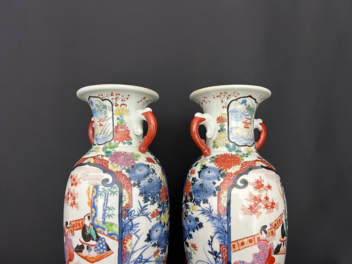 Pair Of Japanese Porcelain Vases, Arita-photo-3