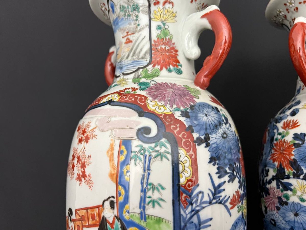 Pair Of Japanese Porcelain Vases, Arita-photo-5