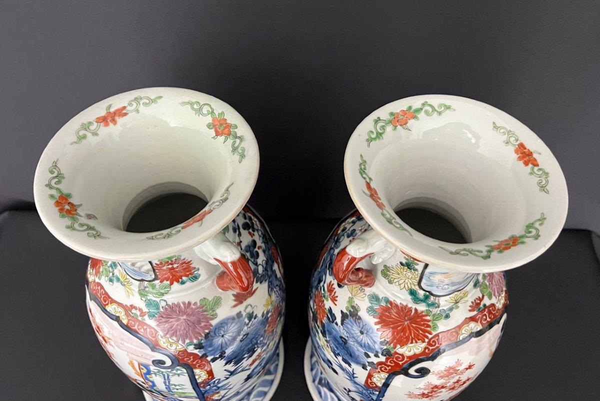 Pair Of Japanese Porcelain Vases, Arita-photo-6