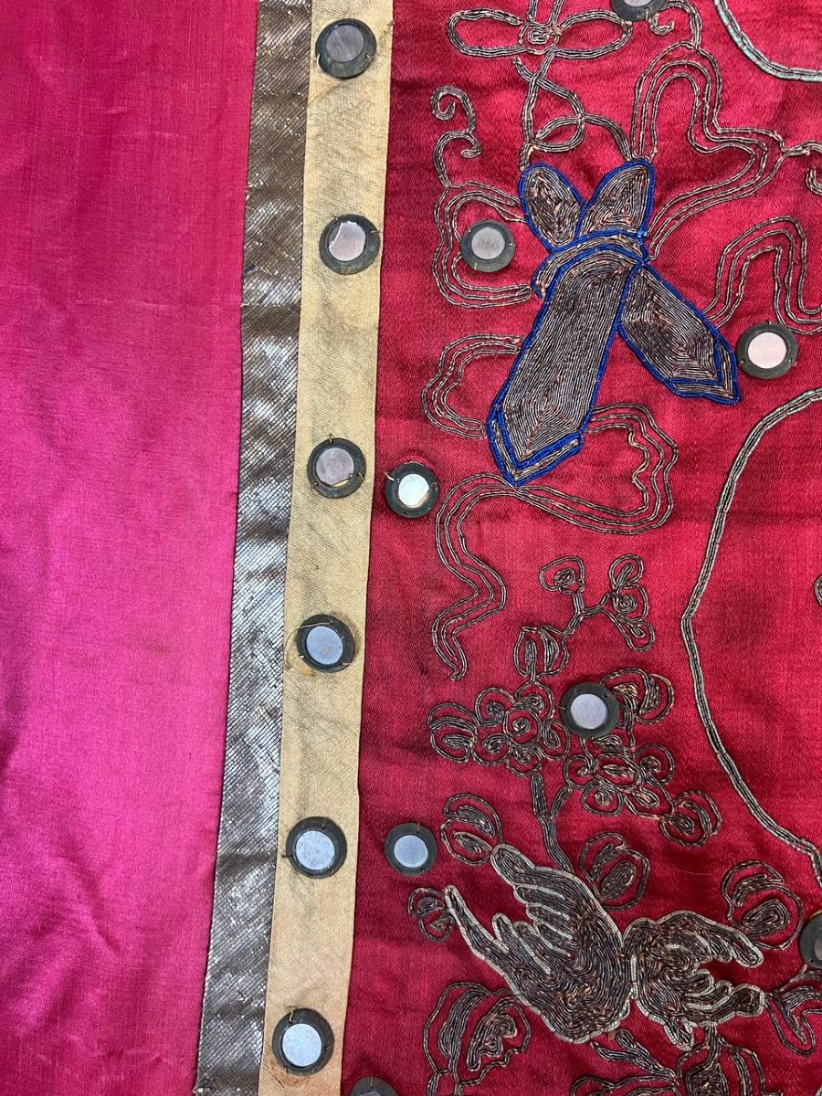 Grand panneau textile chinois brodé – Fin de la dynastie Qing-photo-6