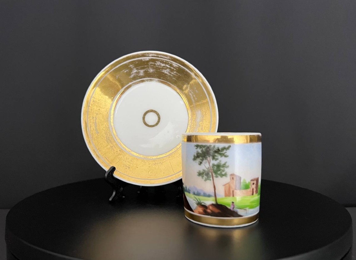 Hand-painted Porcelain Cup And Saucer