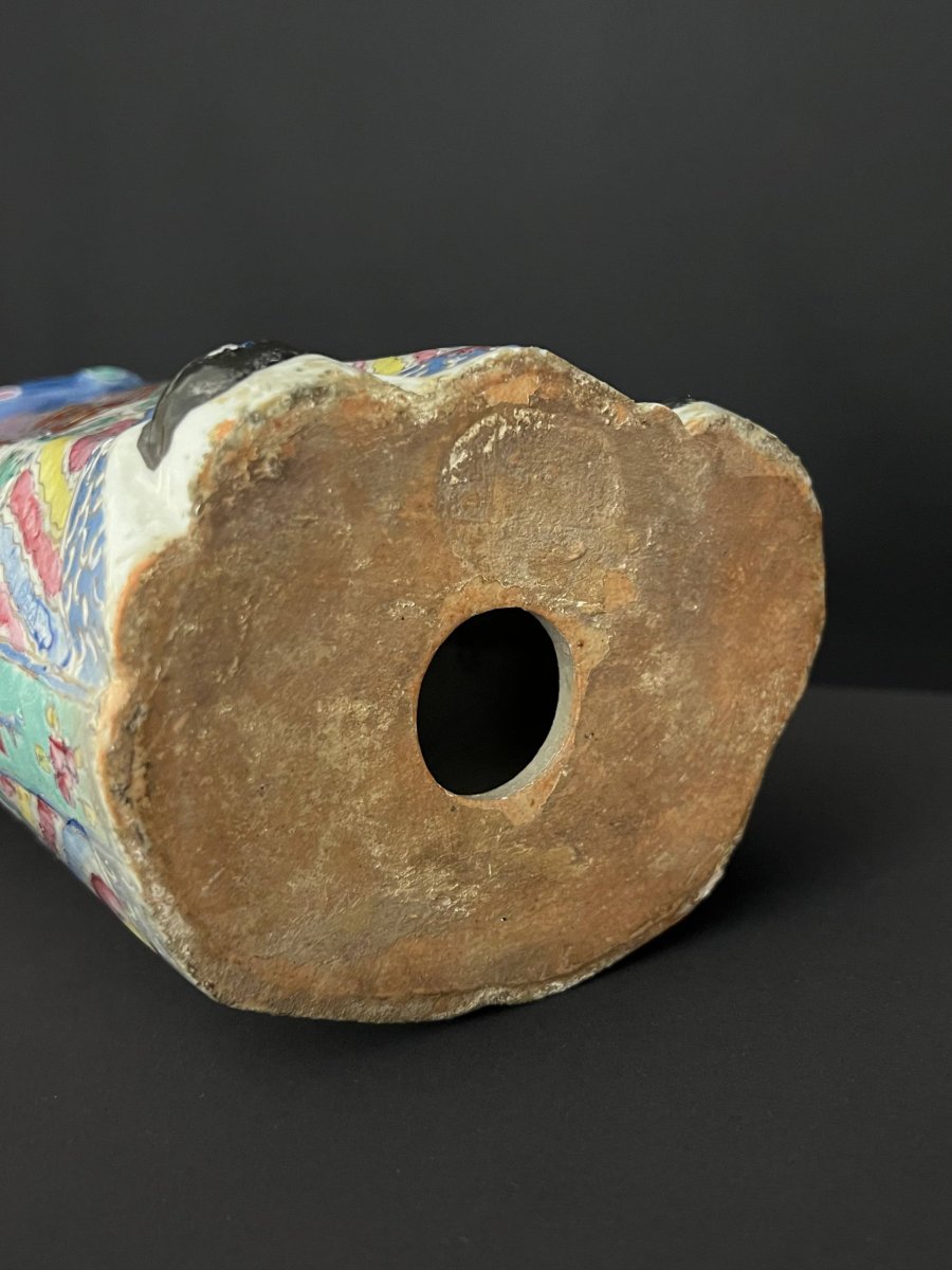 Large Polychrome Porcelain Figurine Representing Lu XIng, God Of Prosperity-photo-7