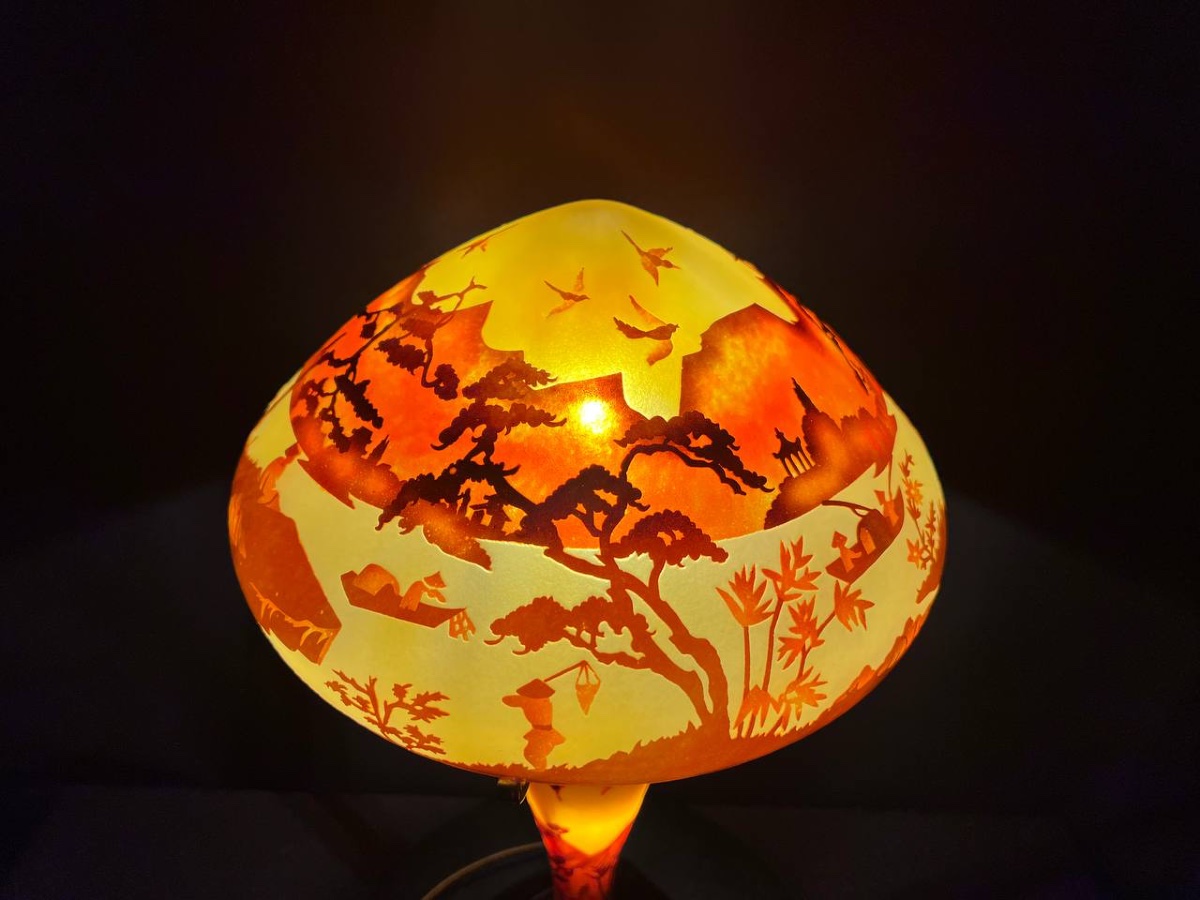 Odéon Shanghai Lamp In Multi-layered Glass – La Rochère – Polychrome Asian Decoration-photo-6