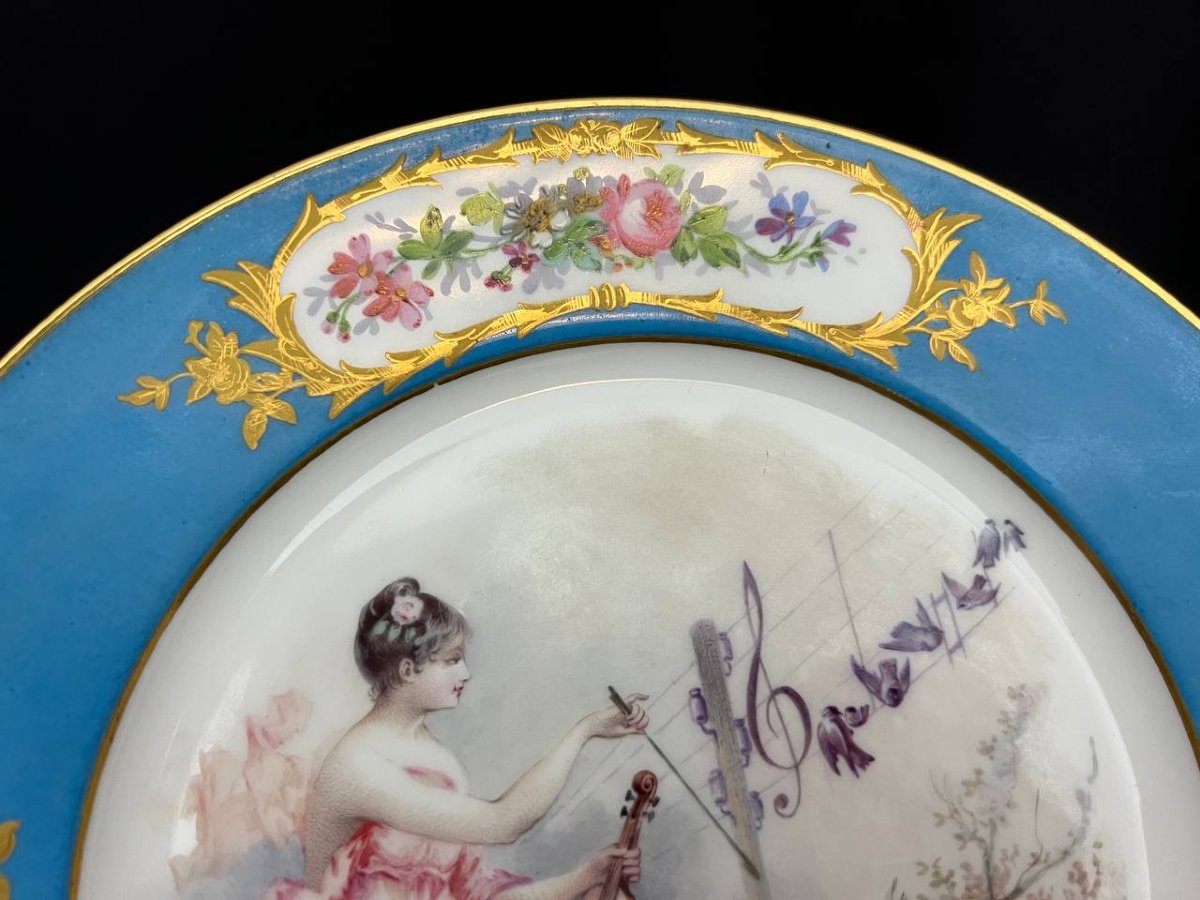 Large Sèvres Porcelain Plate-photo-3