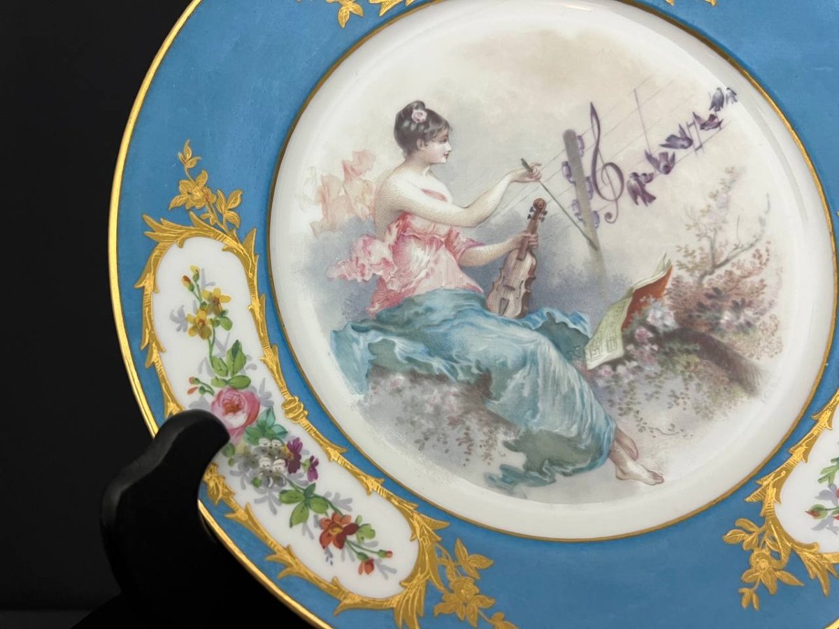 Large Sèvres Porcelain Plate-photo-3