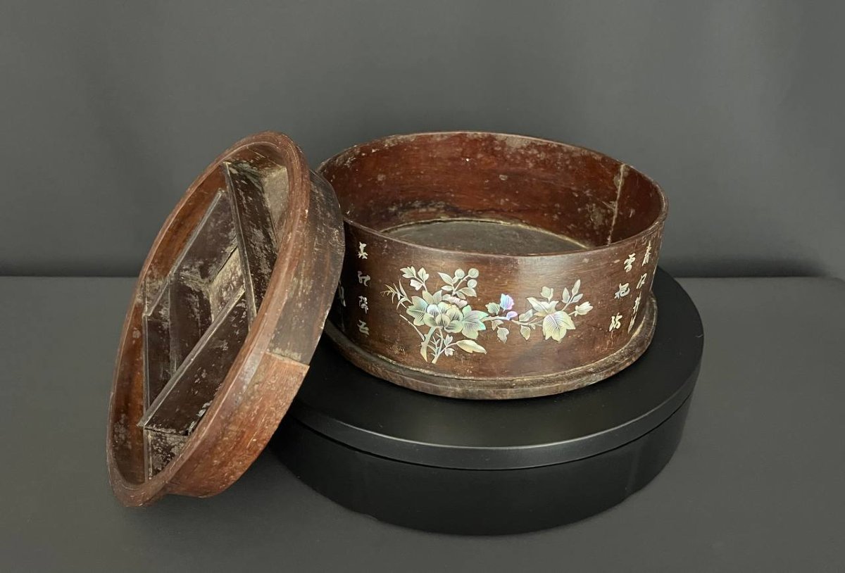 Circular Wooden Box Inlaid With Mother-of-pearl – Vietnam-photo-6