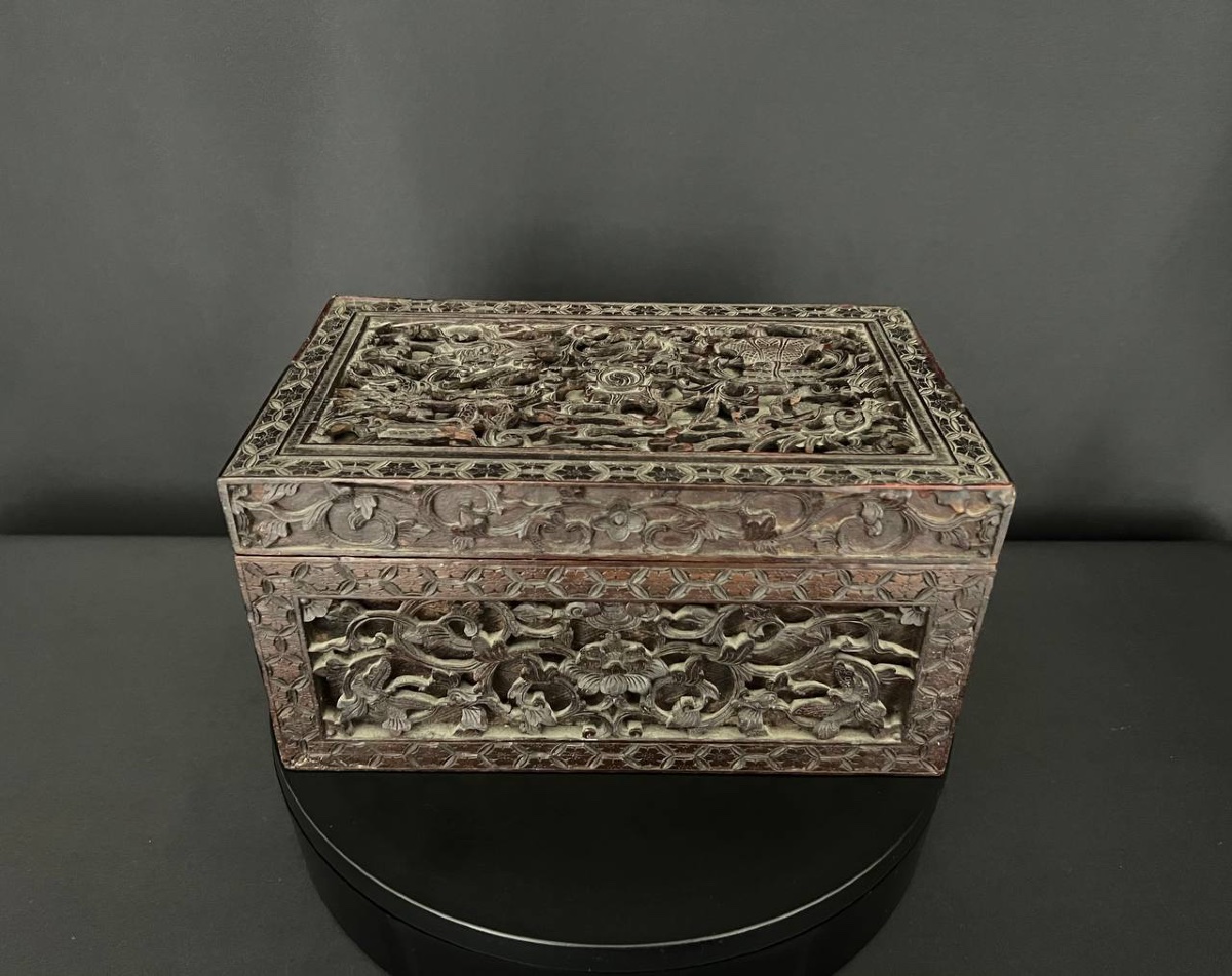 Antique Carved Wooden Box, Southern China, Late 19th – Early 20th Century-photo-2