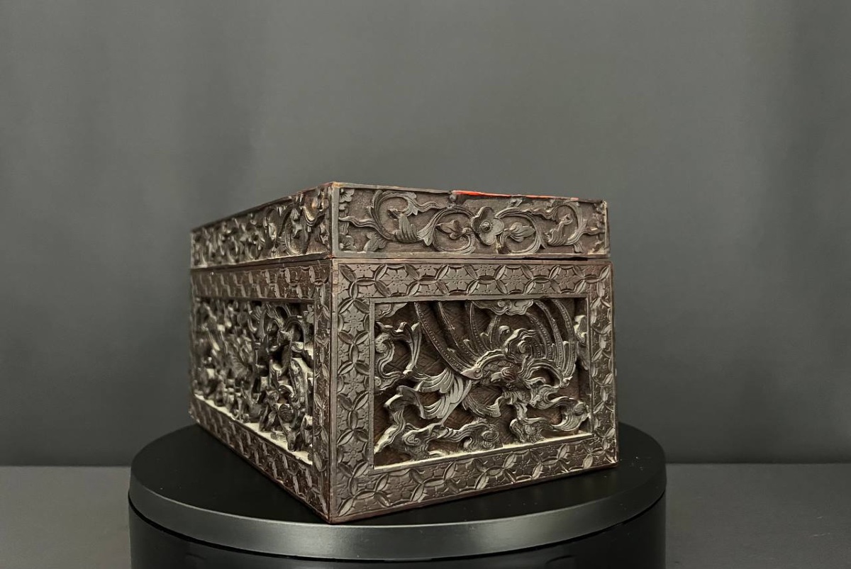 Antique Carved Wooden Box, Southern China, Late 19th – Early 20th Century-photo-4