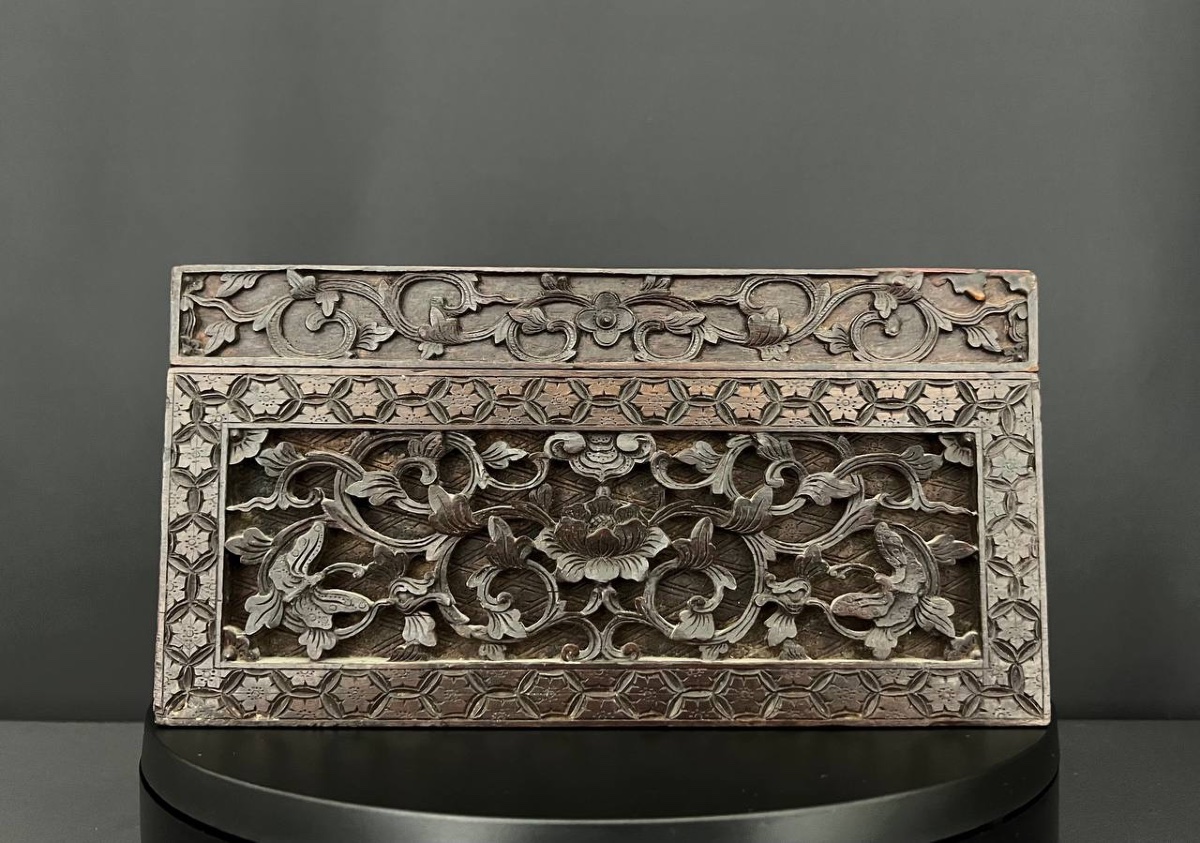 Antique Carved Wooden Box, Southern China, Late 19th – Early 20th Century-photo-1