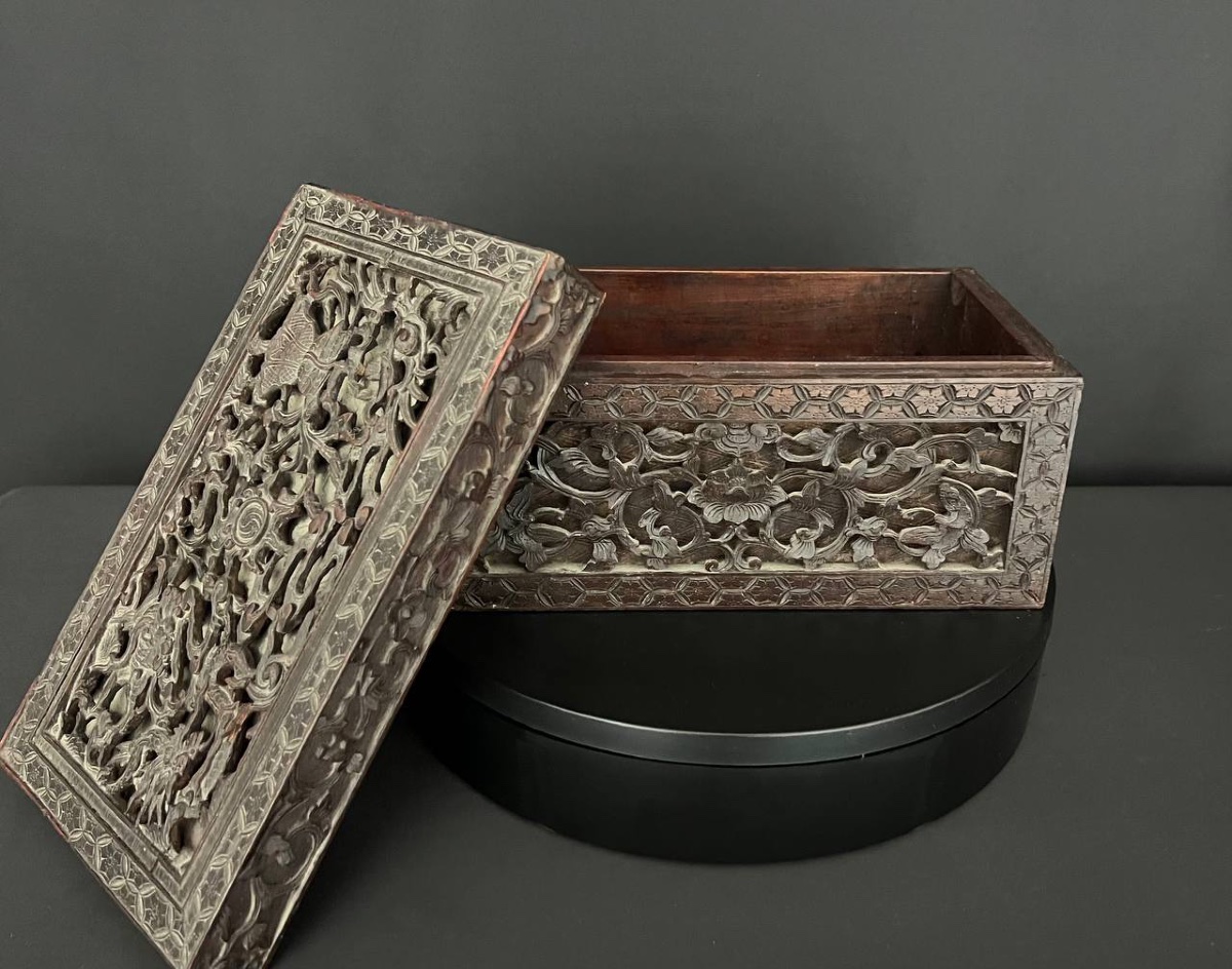 Antique Carved Wooden Box, Southern China, Late 19th – Early 20th Century-photo-6