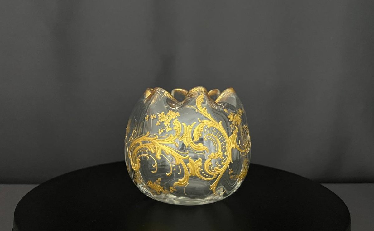 Blown Glass Vase With Gold Decoration-photo-1