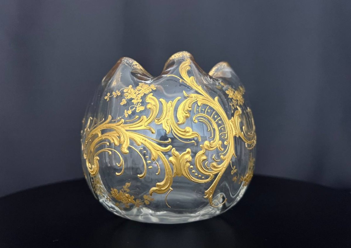 Blown Glass Vase With Gold Decoration-photo-4