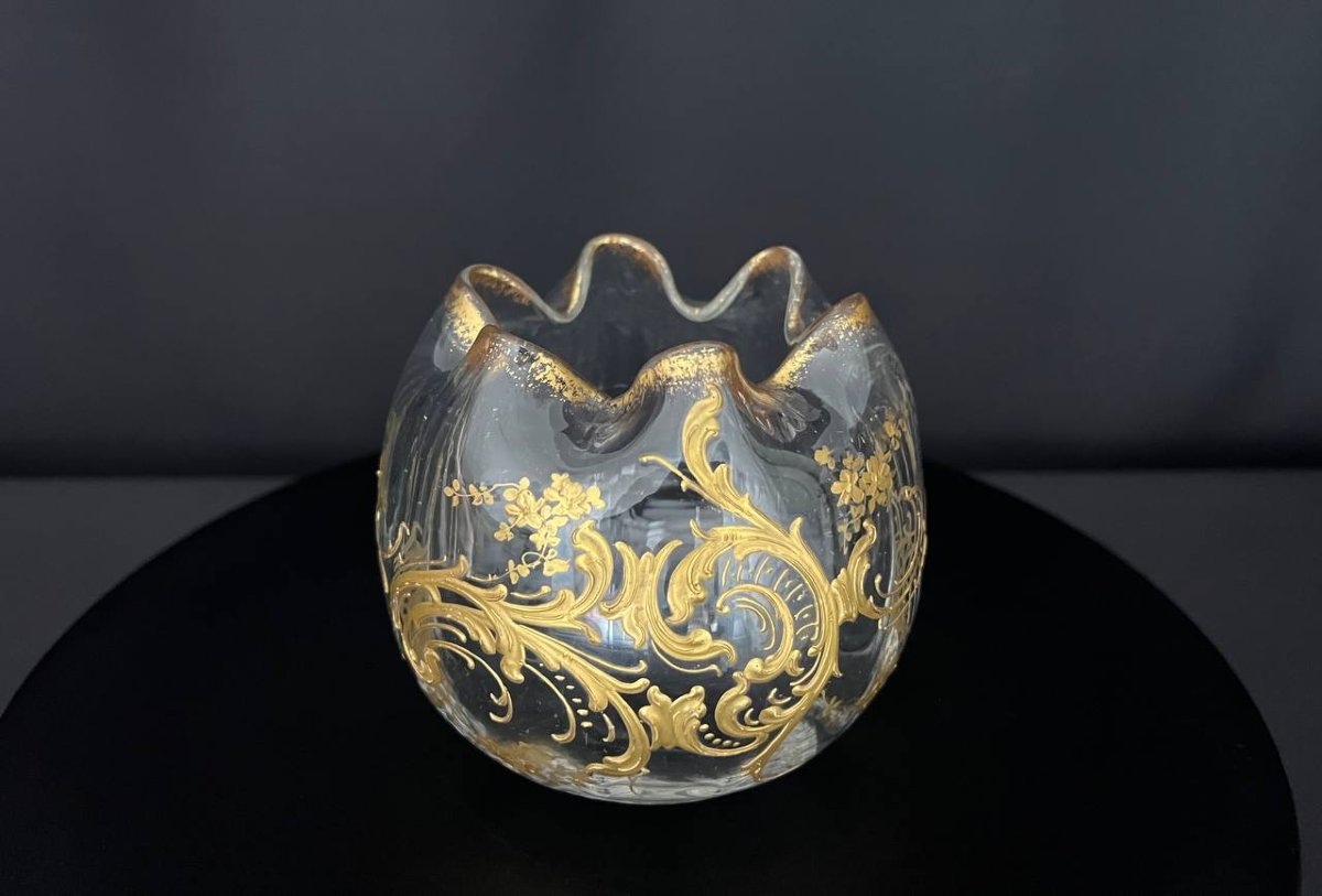 Blown Glass Vase With Gold Decoration-photo-6