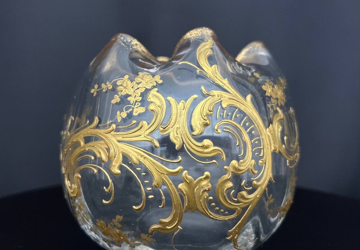 Blown Glass Vase With Gold Decoration-photo-7