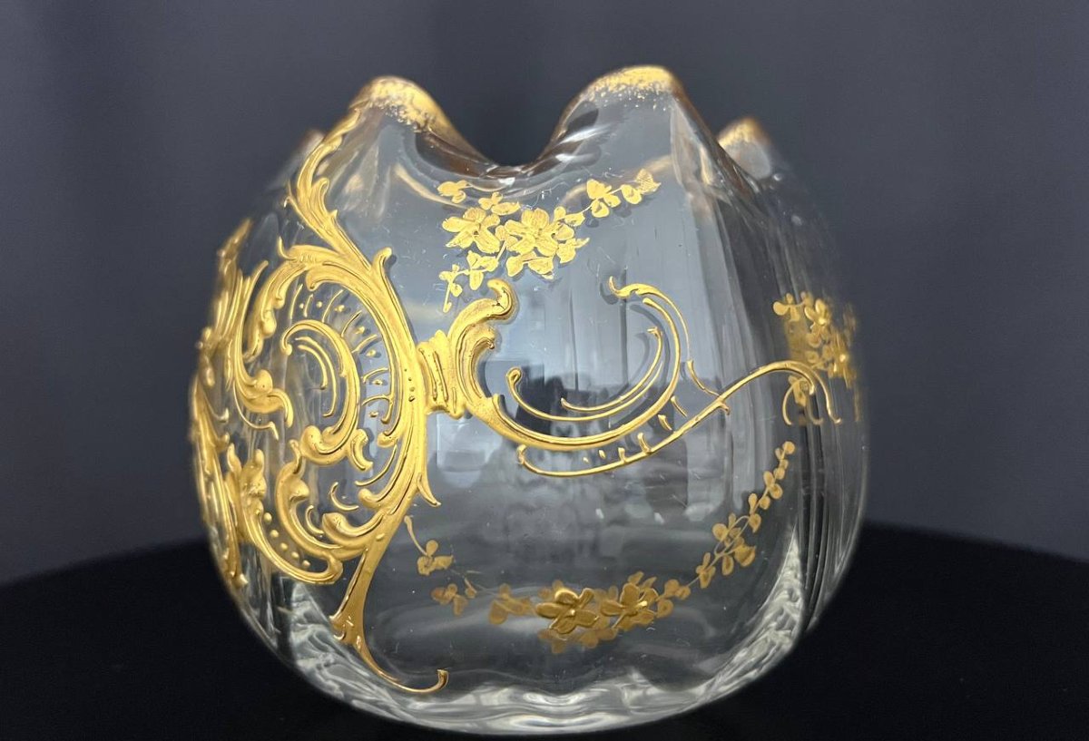 Blown Glass Vase With Gold Decoration-photo-8
