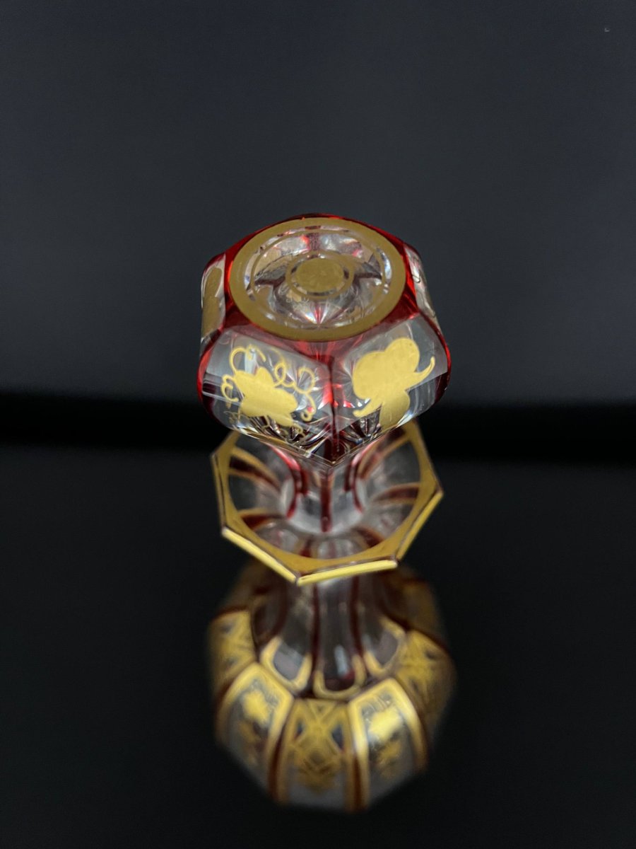 Carafe en cristal doublé rubis, fin XIXe siècle.-photo-3