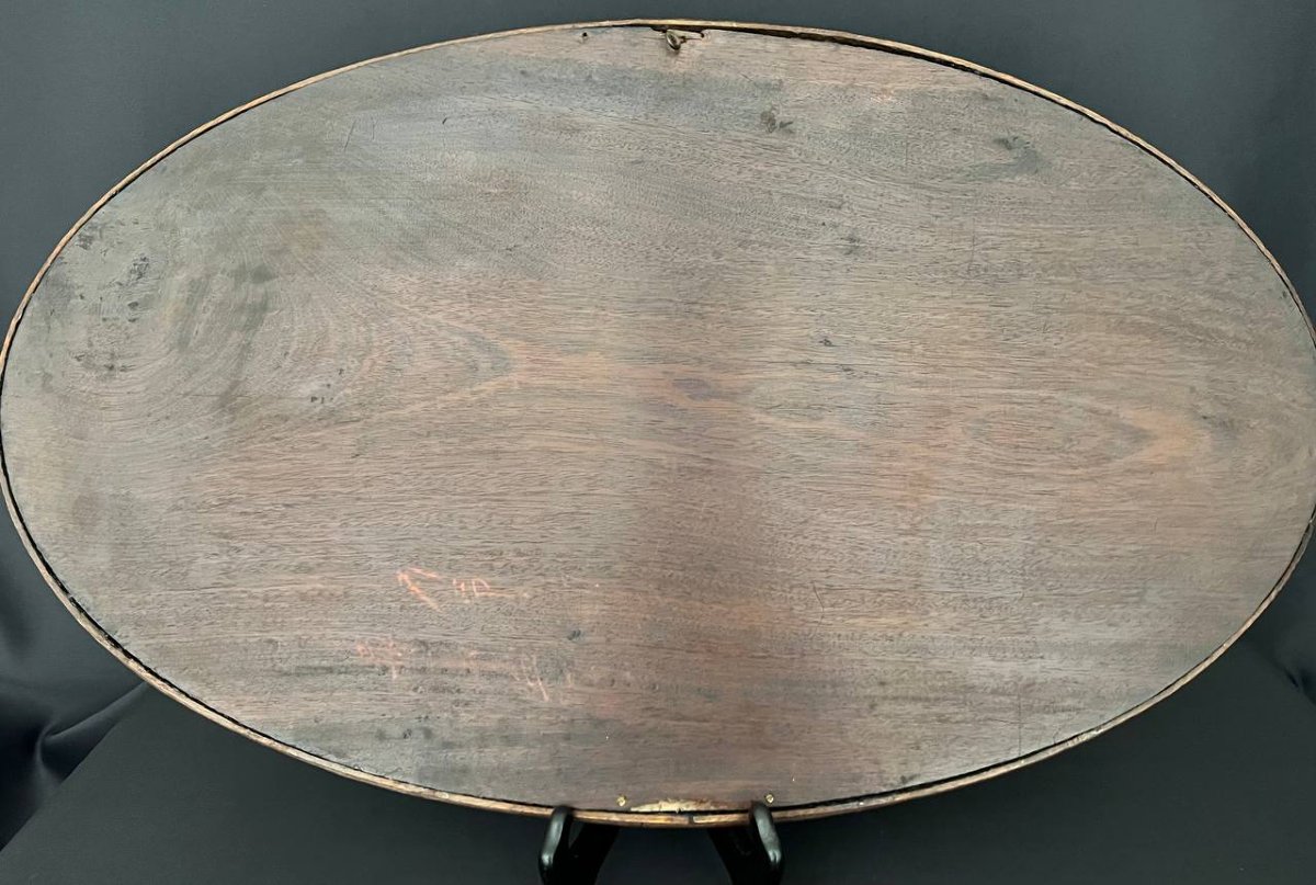 Plateau décoratif asiatique en bois exotique incrusté de nacre-photo-4