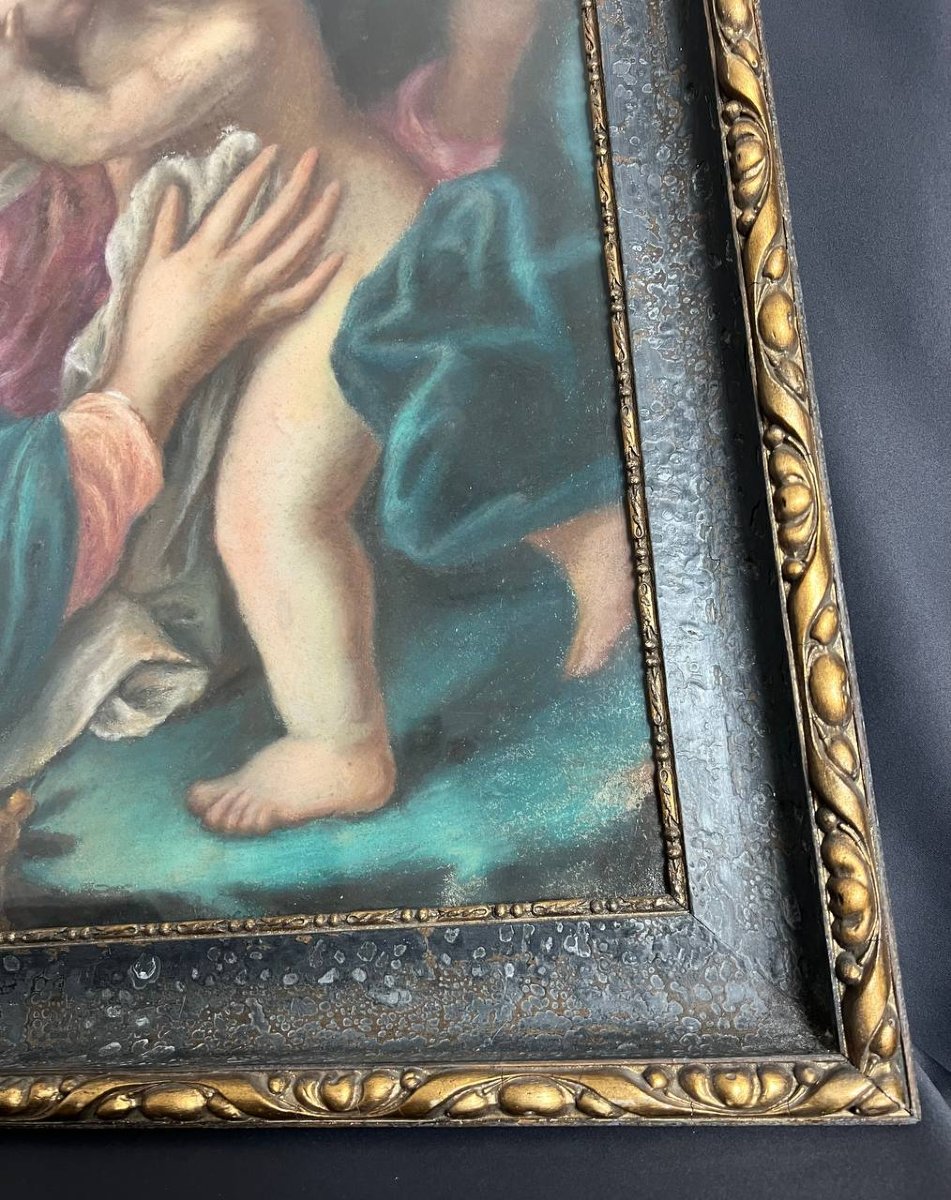 Grand tableau « Vierge à l’Enfant » , pastel-photo-2
