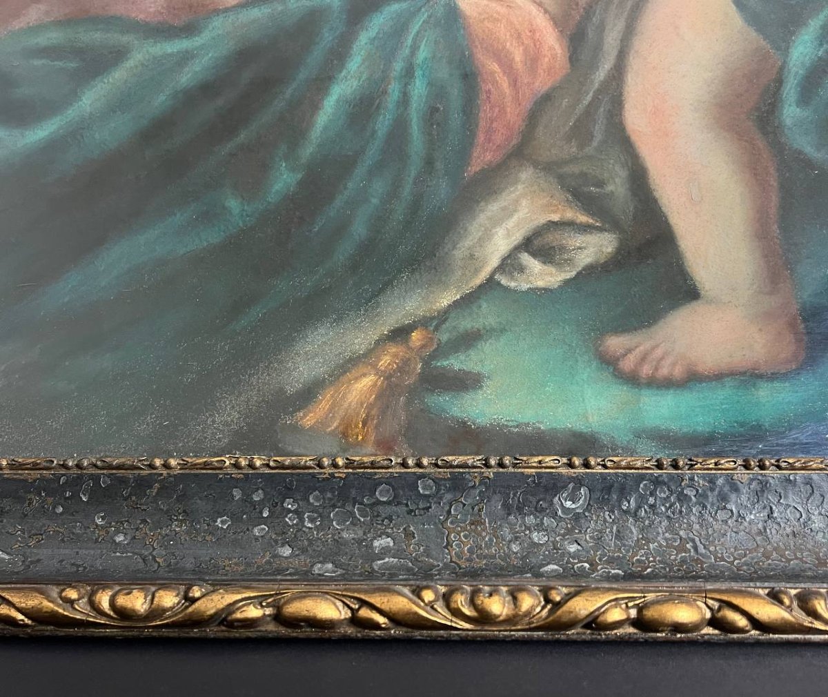 Grand tableau « Vierge à l’Enfant » , pastel-photo-6